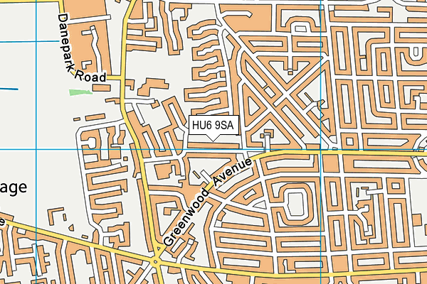 HU6 9SA map - OS VectorMap District (Ordnance Survey)