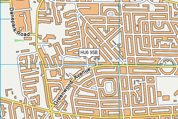 HU6 9SB map - OS VectorMap District (Ordnance Survey)