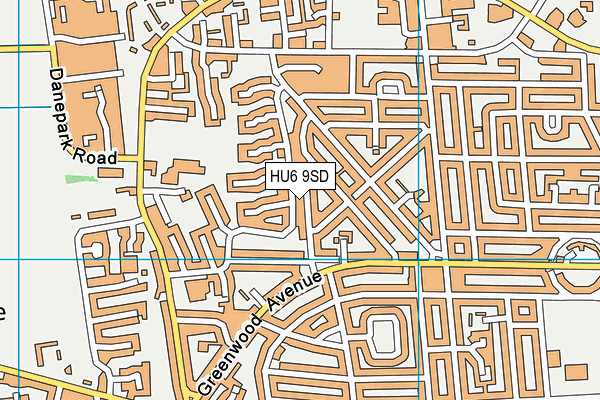 HU6 9SD map - OS VectorMap District (Ordnance Survey)