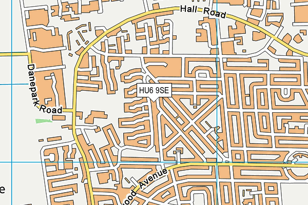 HU6 9SE map - OS VectorMap District (Ordnance Survey)