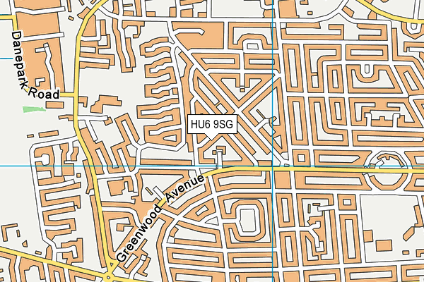 HU6 9SG map - OS VectorMap District (Ordnance Survey)