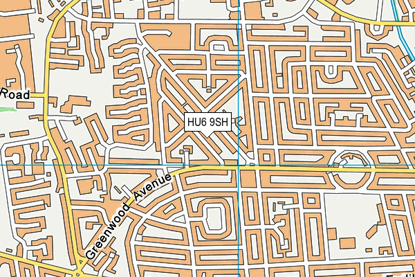 HU6 9SH map - OS VectorMap District (Ordnance Survey)