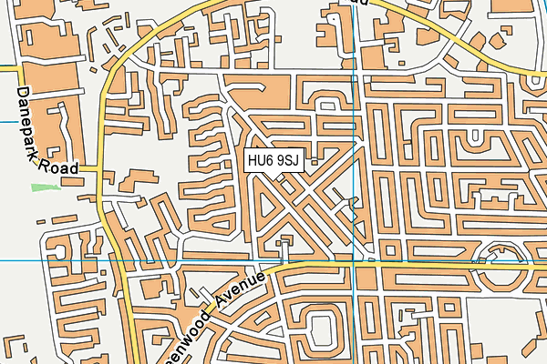 HU6 9SJ map - OS VectorMap District (Ordnance Survey)