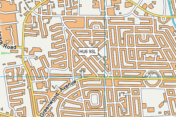HU6 9SL map - OS VectorMap District (Ordnance Survey)
