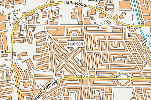 HU6 9SN map - OS VectorMap District (Ordnance Survey)