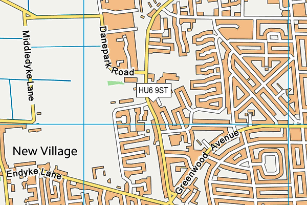 HU6 9ST map - OS VectorMap District (Ordnance Survey)