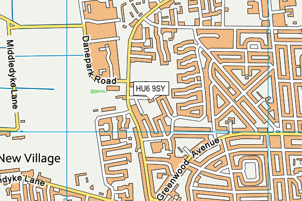 HU6 9SY map - OS VectorMap District (Ordnance Survey)