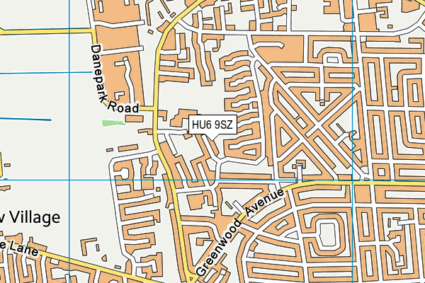 HU6 9SZ map - OS VectorMap District (Ordnance Survey)