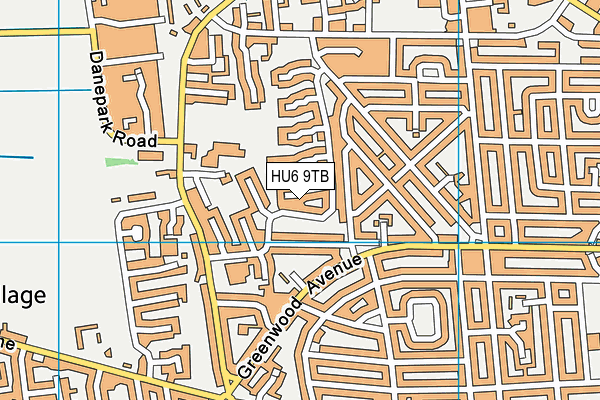 HU6 9TB map - OS VectorMap District (Ordnance Survey)