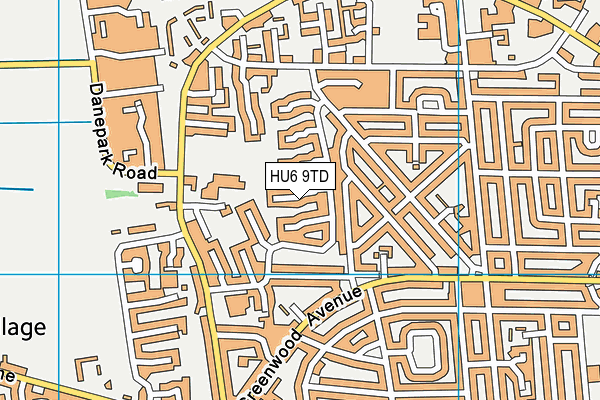 HU6 9TD map - OS VectorMap District (Ordnance Survey)
