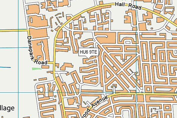 HU6 9TE map - OS VectorMap District (Ordnance Survey)