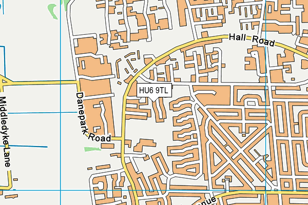 HU6 9TL map - OS VectorMap District (Ordnance Survey)