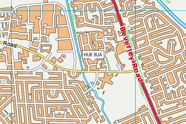 HU6 9UA map - OS VectorMap District (Ordnance Survey)
