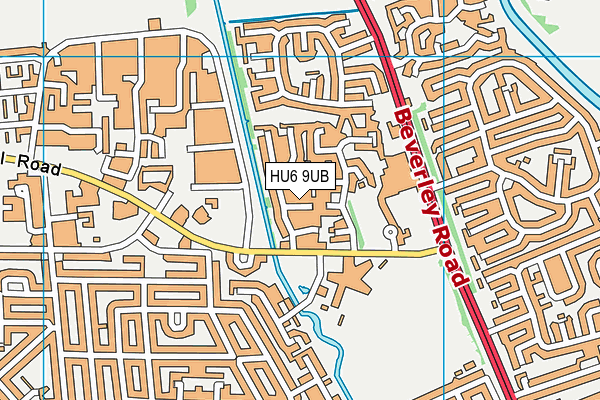 HU6 9UB map - OS VectorMap District (Ordnance Survey)