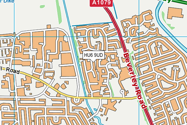 HU6 9UD map - OS VectorMap District (Ordnance Survey)