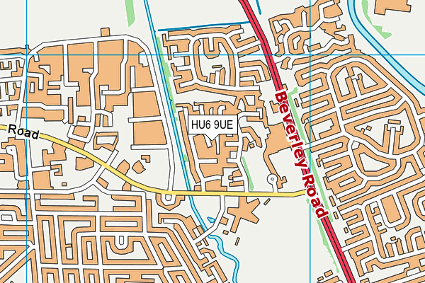 HU6 9UE map - OS VectorMap District (Ordnance Survey)