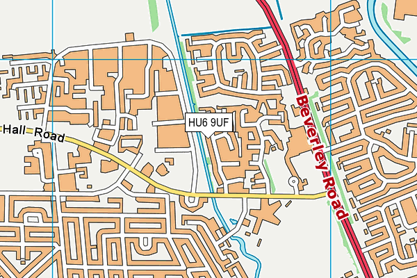 HU6 9UF map - OS VectorMap District (Ordnance Survey)
