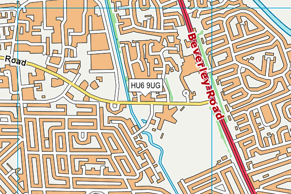 HU6 9UG map - OS VectorMap District (Ordnance Survey)