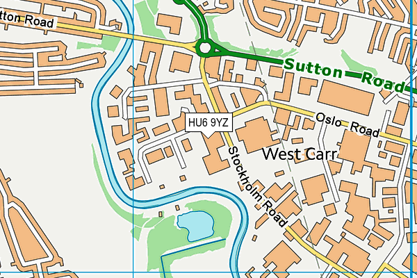 HU6 9YZ map - OS VectorMap District (Ordnance Survey)
