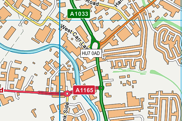 HU7 0AD map - OS VectorMap District (Ordnance Survey)