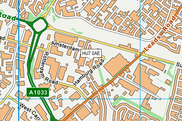 HU7 0AE map - OS VectorMap District (Ordnance Survey)