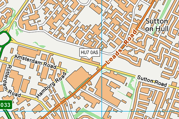 HU7 0AS map - OS VectorMap District (Ordnance Survey)