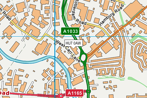 HU7 0AW map - OS VectorMap District (Ordnance Survey)