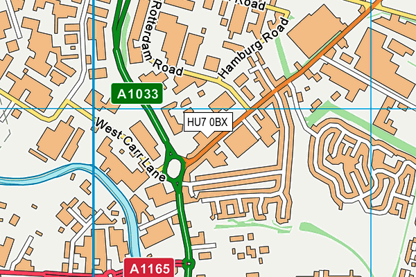 HU7 0BX map - OS VectorMap District (Ordnance Survey)