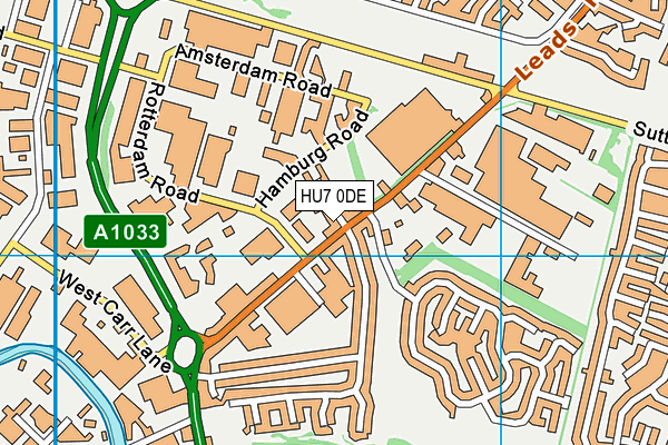 HU7 0DE map - OS VectorMap District (Ordnance Survey)