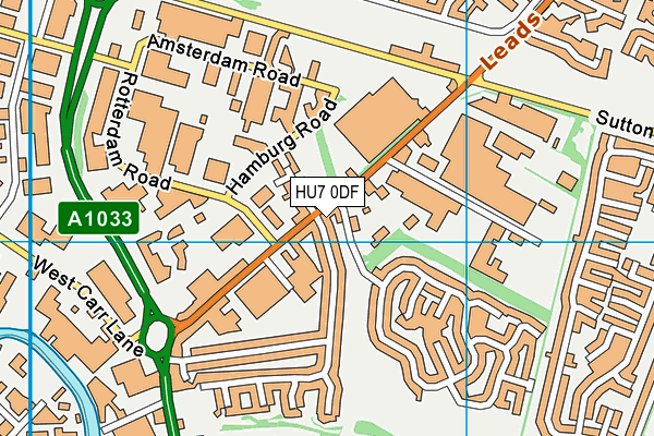 HU7 0DF map - OS VectorMap District (Ordnance Survey)