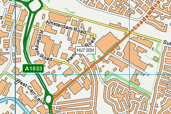 HU7 0DH map - OS VectorMap District (Ordnance Survey)