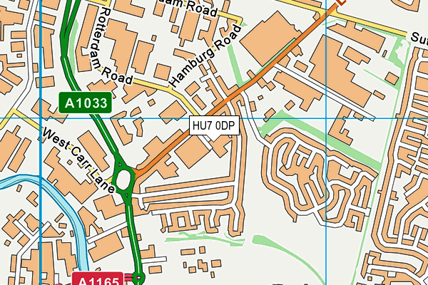 HU7 0DP map - OS VectorMap District (Ordnance Survey)