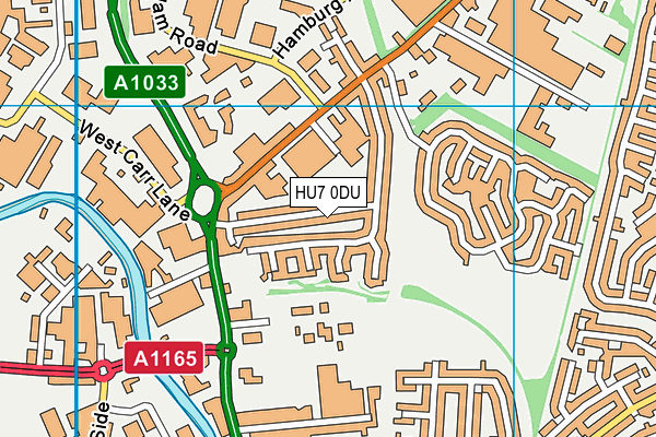 HU7 0DU map - OS VectorMap District (Ordnance Survey)