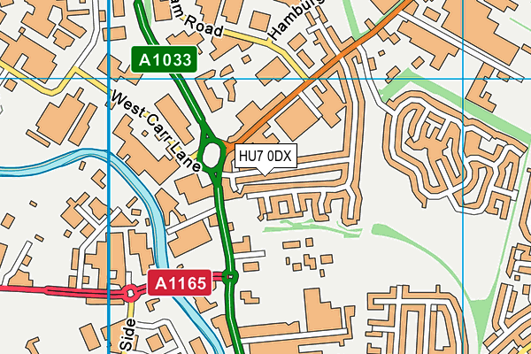 HU7 0DX map - OS VectorMap District (Ordnance Survey)
