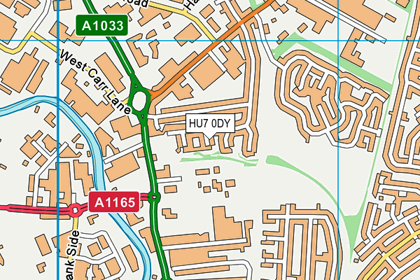 HU7 0DY map - OS VectorMap District (Ordnance Survey)
