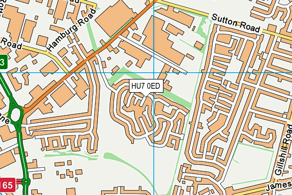 HU7 0ED map - OS VectorMap District (Ordnance Survey)
