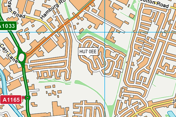 HU7 0EE map - OS VectorMap District (Ordnance Survey)