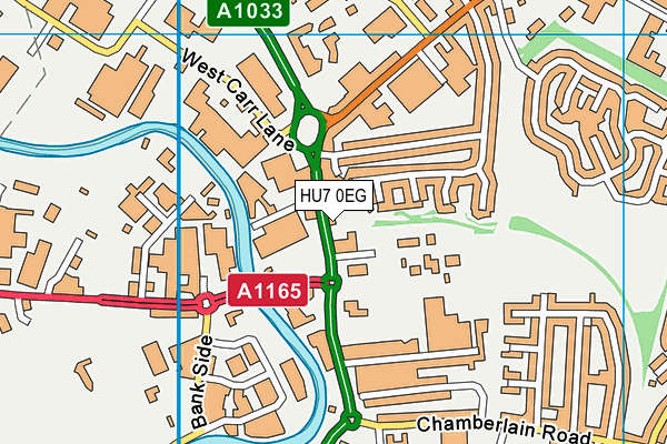 HU7 0EG map - OS VectorMap District (Ordnance Survey)