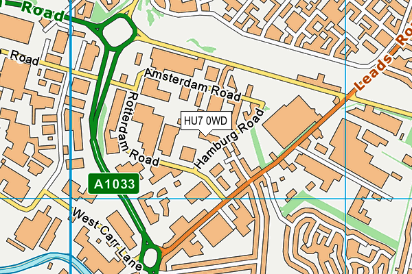HU7 0WD map - OS VectorMap District (Ordnance Survey)