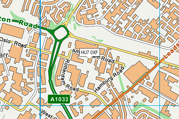 HU7 0XF map - OS VectorMap District (Ordnance Survey)