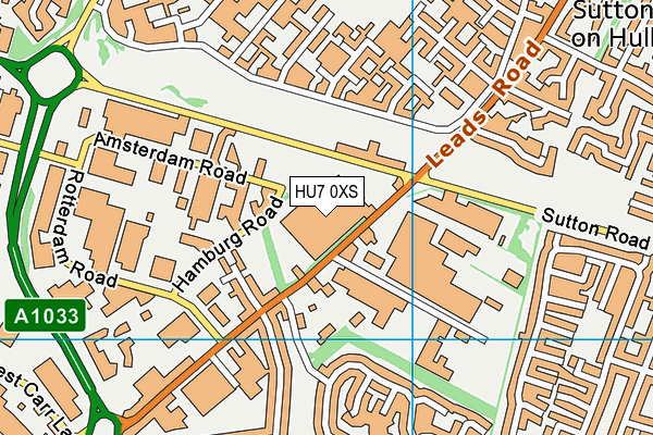 HU7 0XS map - OS VectorMap District (Ordnance Survey)