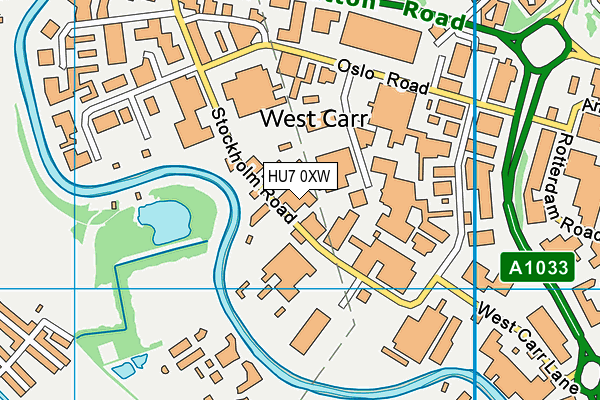 HU7 0XW map - OS VectorMap District (Ordnance Survey)