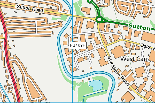HU7 0YF map - OS VectorMap District (Ordnance Survey)