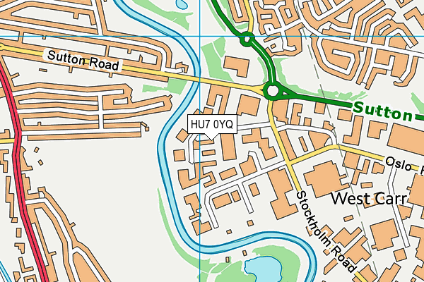 HU7 0YQ map - OS VectorMap District (Ordnance Survey)