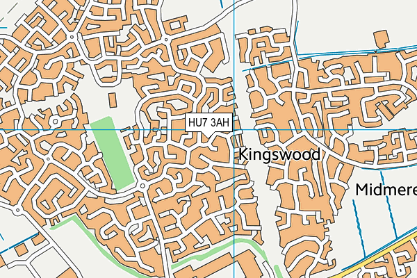 HU7 3AH map - OS VectorMap District (Ordnance Survey)