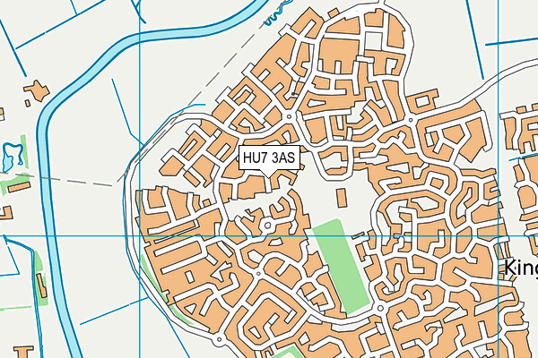 HU7 3AS map - OS VectorMap District (Ordnance Survey)