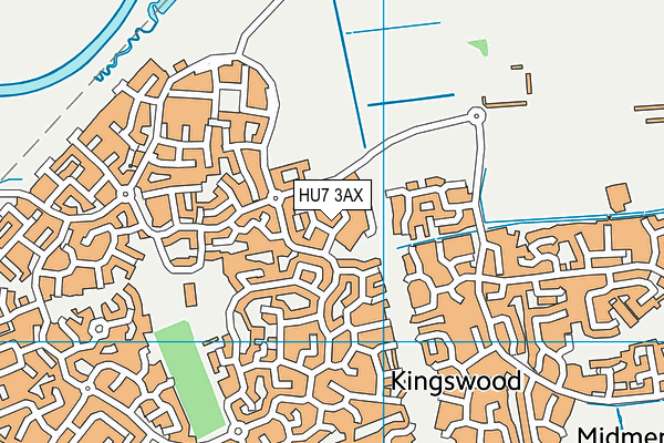 HU7 3AX map - OS VectorMap District (Ordnance Survey)