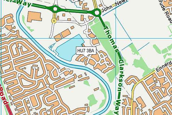 HU7 3BA map - OS VectorMap District (Ordnance Survey)