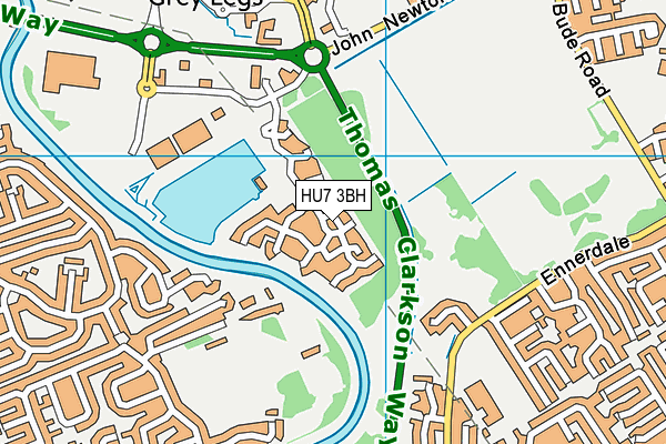 HU7 3BH map - OS VectorMap District (Ordnance Survey)