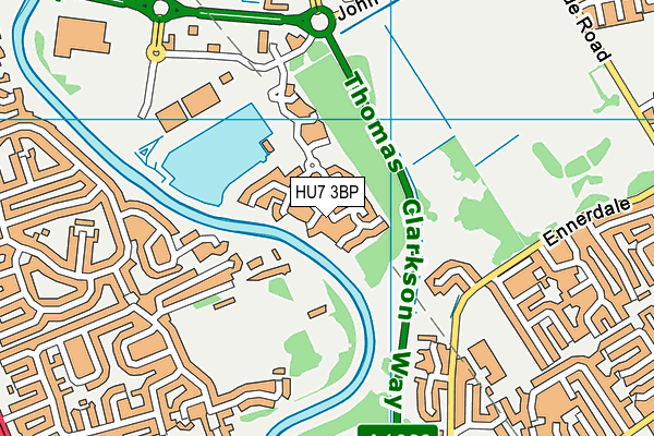 HU7 3BP map - OS VectorMap District (Ordnance Survey)